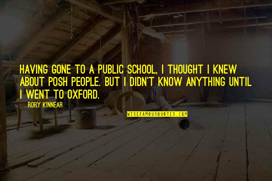 Public School Quotes By Rory Kinnear: Having gone to a public school, I thought