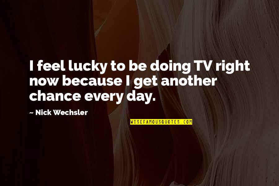 Public Service Announcement Quotes By Nick Wechsler: I feel lucky to be doing TV right