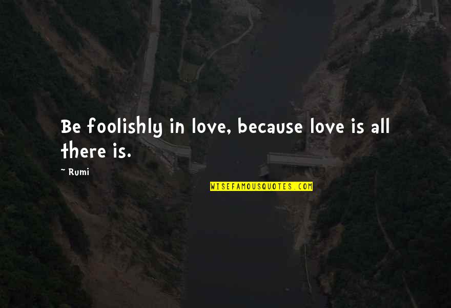 Public Transport Quotes By Rumi: Be foolishly in love, because love is all