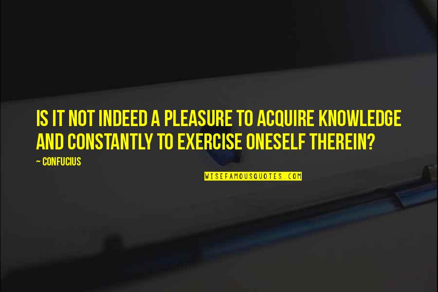 Publicaciones Porras Quotes By Confucius: Is it not indeed a pleasure to acquire