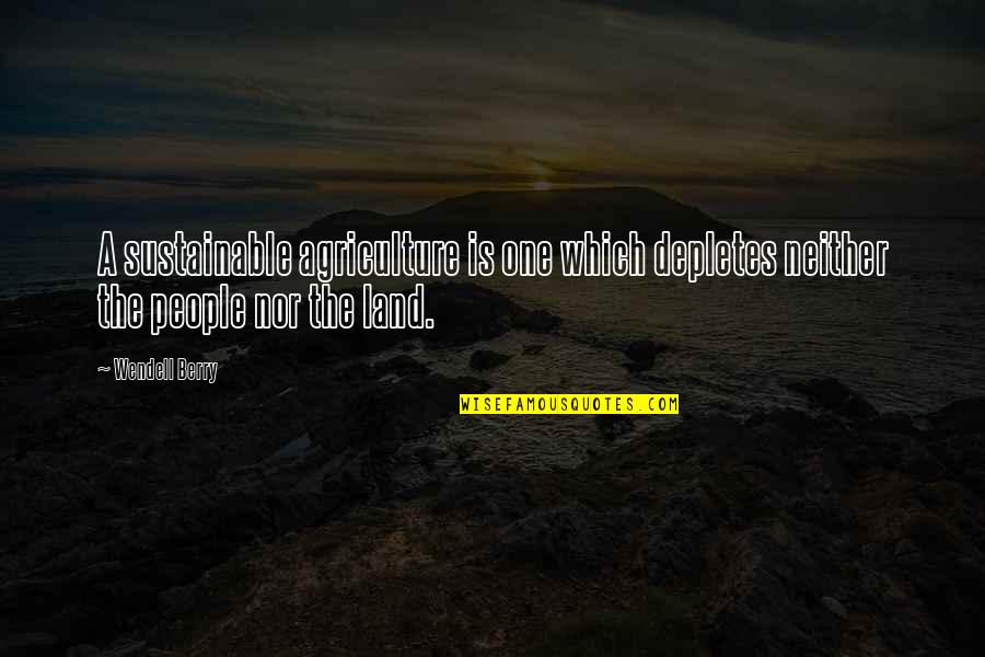 Publicitarios Criativos Quotes By Wendell Berry: A sustainable agriculture is one which depletes neither