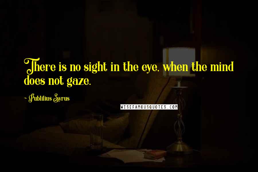 Publilius Syrus quotes: There is no sight in the eye, when the mind does not gaze.