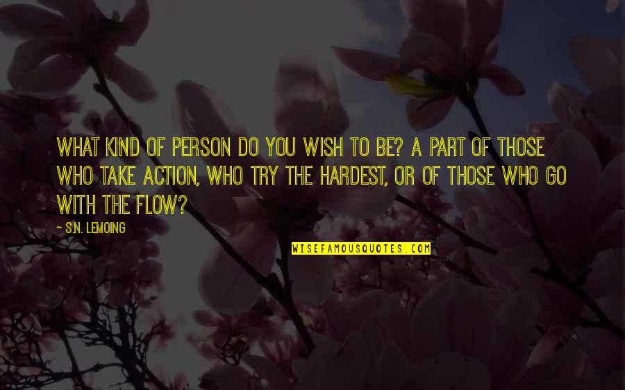 Published Author Quotes By S.N. Lemoing: What kind of person do you wish to