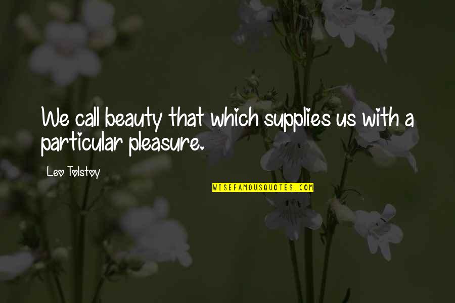 Pucciarelli Importaciones Quotes By Leo Tolstoy: We call beauty that which supplies us with