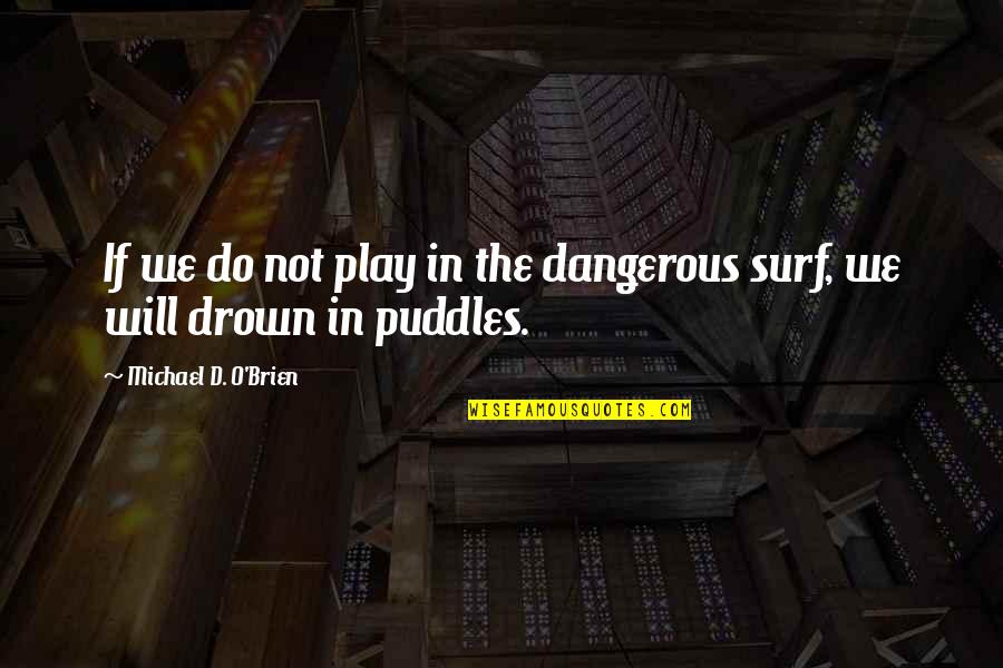 Puddles Quotes By Michael D. O'Brien: If we do not play in the dangerous