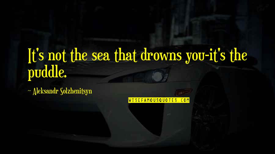 Puddles'd Quotes By Aleksandr Solzhenitsyn: It's not the sea that drowns you-it's the