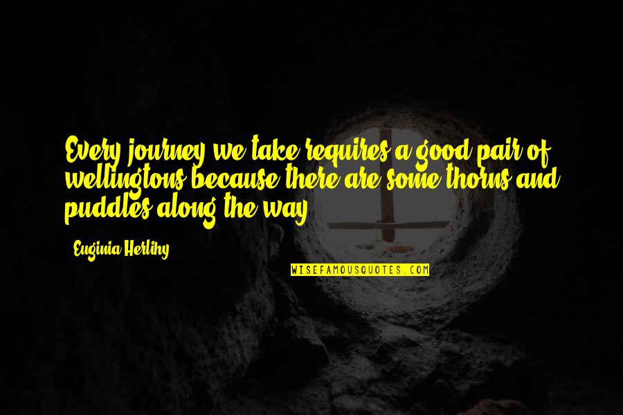 Puddles'd Quotes By Euginia Herlihy: Every journey we take requires a good pair