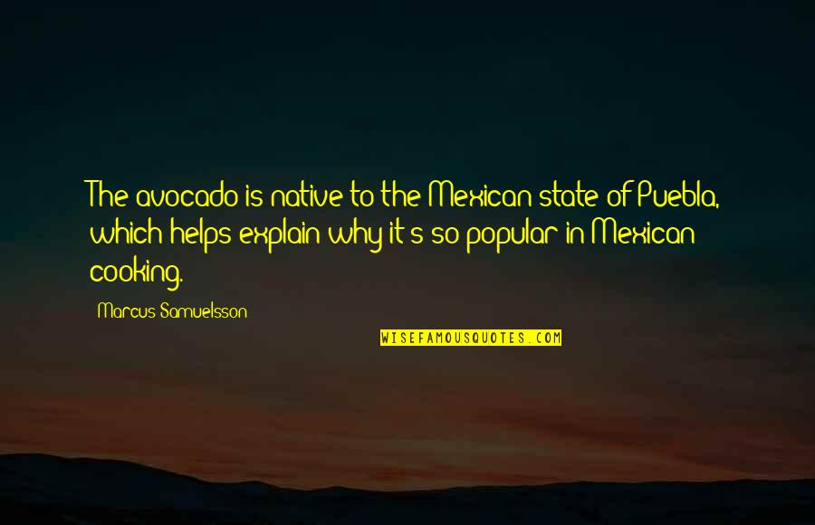 Puebla Quotes By Marcus Samuelsson: The avocado is native to the Mexican state