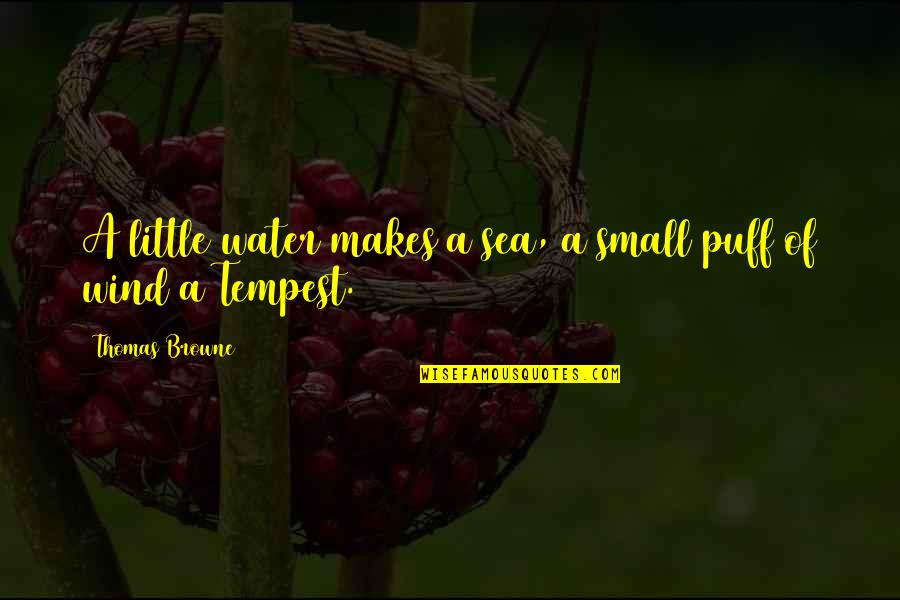 Puff Quotes By Thomas Browne: A little water makes a sea, a small Puff Quotes By Thomas Browne: A little water makes a sea, a small