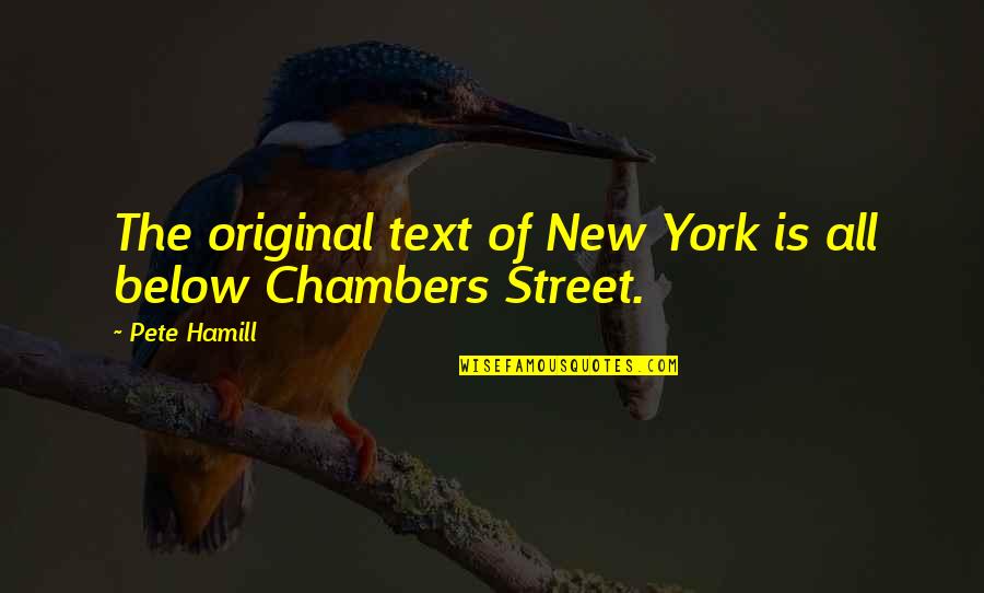 Puglas Quotes By Pete Hamill: The original text of New York is all