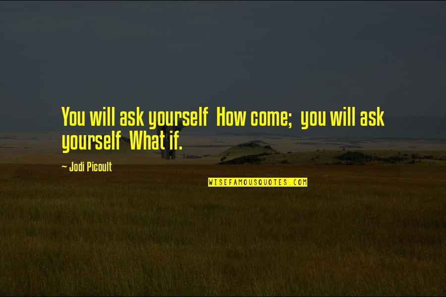 Puhakka Turku Quotes By Jodi Picoult: You will ask yourself How come; you will