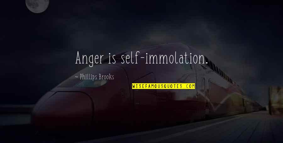 Pujols Swing Quotes By Phillips Brooks: Anger is self-immolation.