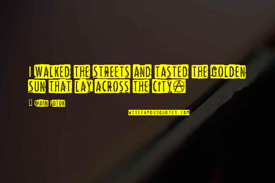 Puliafito La Quotes By Chaim Potok: I walked the streets and tasted the golden