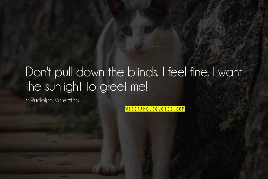 Pull Down Quotes By Rudolph Valentino: Don't pull down the blinds. I feel fine. Pull Down Quotes By Rudolph Valentino: Don't pull down the blinds. I feel fine.