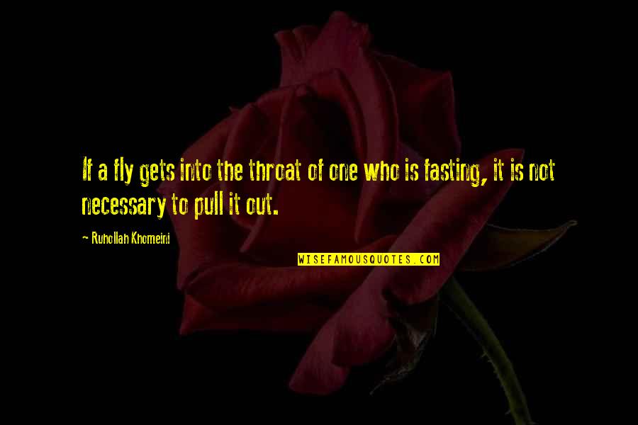Pull Out Quotes By Ruhollah Khomeini: If a fly gets into the throat of