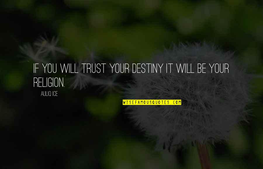 Pull Up Bar Quotes By Auliq Ice: If you will trust your destiny it will
