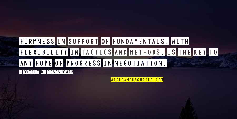 Pullano And Company Quotes By Dwight D. Eisenhower: Firmness in support of fundamentals, with flexibility in