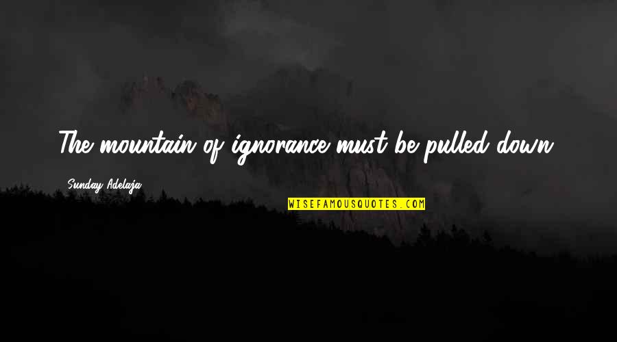 Pulled Down Quotes By Sunday Adelaja: The mountain of ignorance must be pulled down.