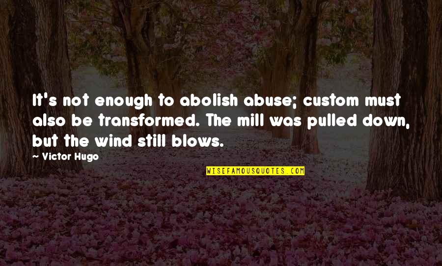 Pulled Down Quotes By Victor Hugo: It's not enough to abolish abuse; custom must