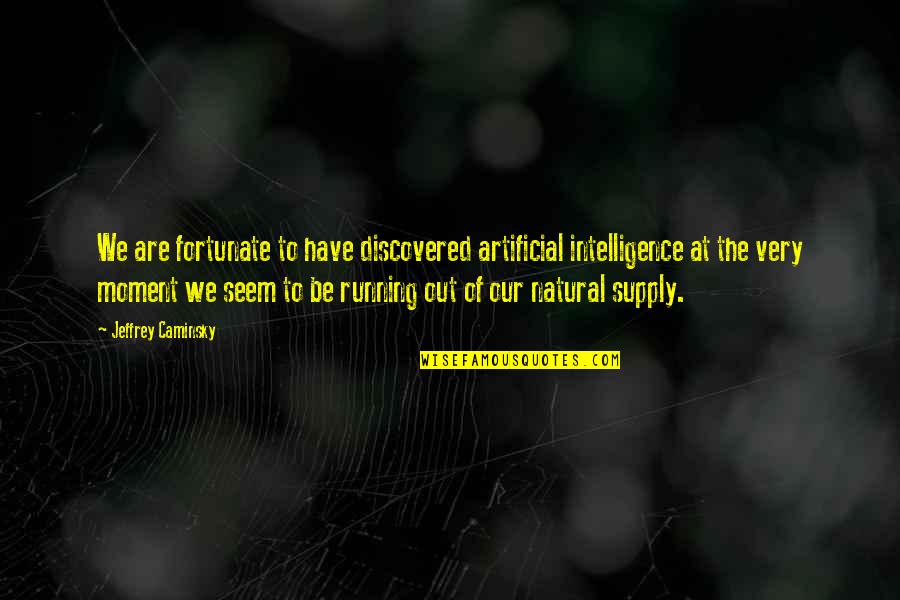 Pulliam Quotes By Jeffrey Caminsky: We are fortunate to have discovered artificial intelligence Pulliam Quotes By Jeffrey Caminsky: We are fortunate to have discovered artificial intelligence