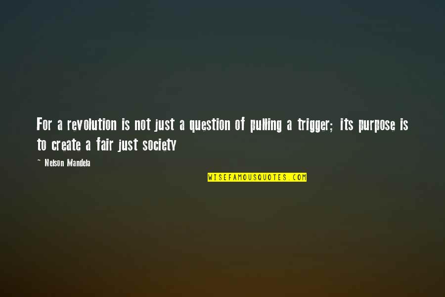 Pulling The Trigger Quotes By Nelson Mandela: For a revolution is not just a question