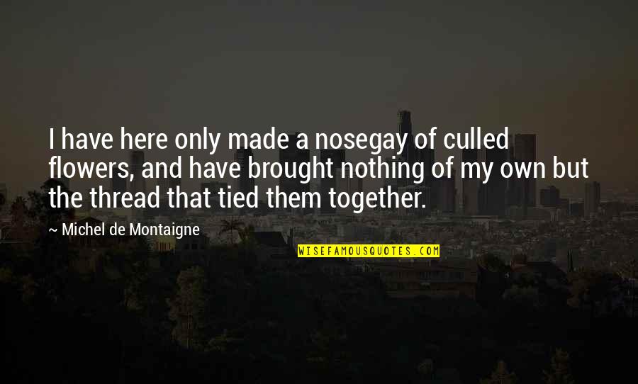 Pullmans Place Quotes By Michel De Montaigne: I have here only made a nosegay of