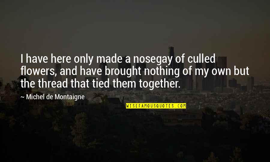 Pullmans Place Quotes By Michel De Montaigne: I have here only made a nosegay of Pullmans Place Quotes By Michel De Montaigne: I have here only made a nosegay of