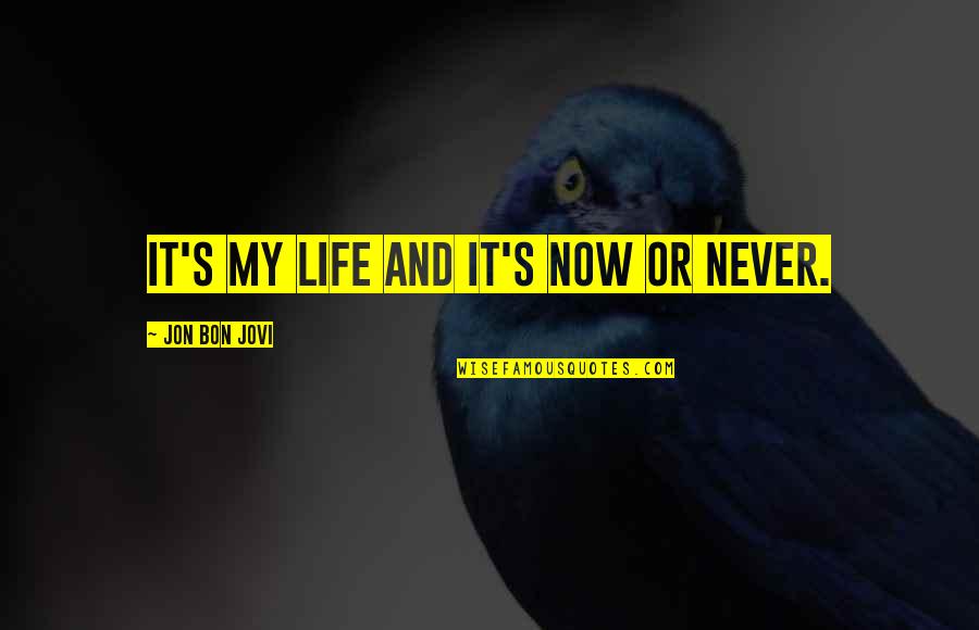 Pulp Fiction Meme Quotes By Jon Bon Jovi: It's my life and it's now or never.