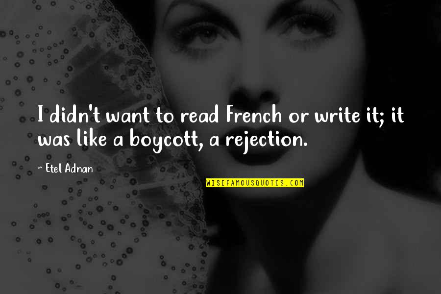 Pulp Fiction Ringo Quotes By Etel Adnan: I didn't want to read French or write