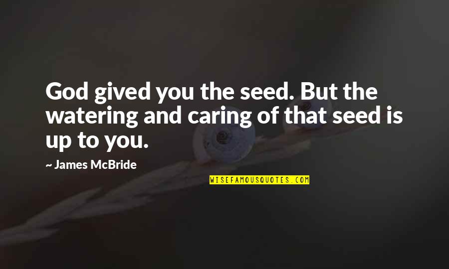 Pulpwood Logging Quotes By James McBride: God gived you the seed. But the watering