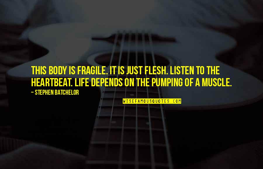 Pumping Up Quotes By Stephen Batchelor: This body is fragile. It is just flesh.