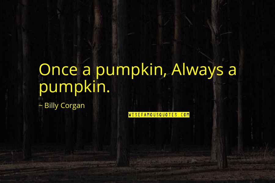 Pumpkin Quotes By Billy Corgan: Once a pumpkin, Always a pumpkin.