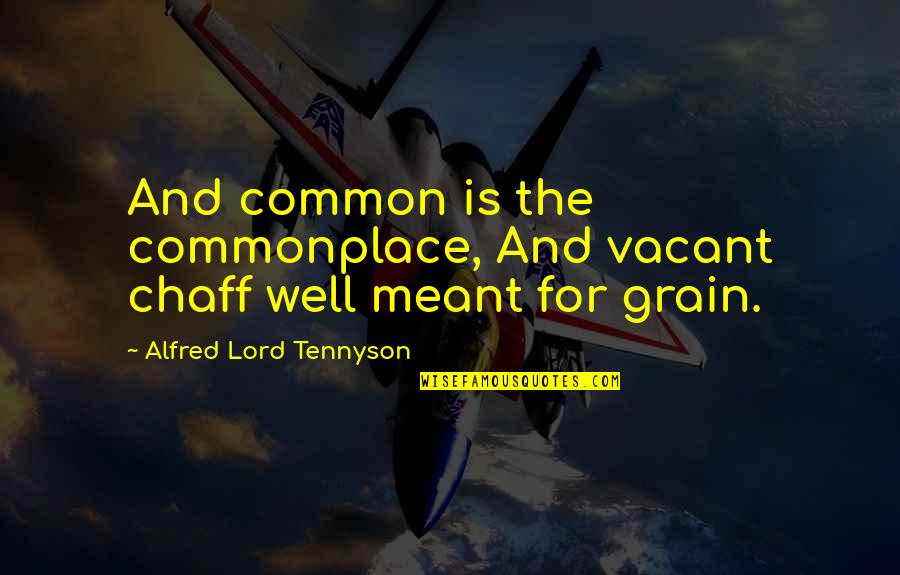 Punamiya Hospital Quotes By Alfred Lord Tennyson: And common is the commonplace, And vacant chaff