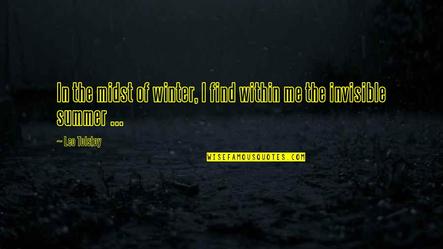 Punch Out Wii Aran Ryan Quotes By Leo Tolstoy: In the midst of winter, I find within