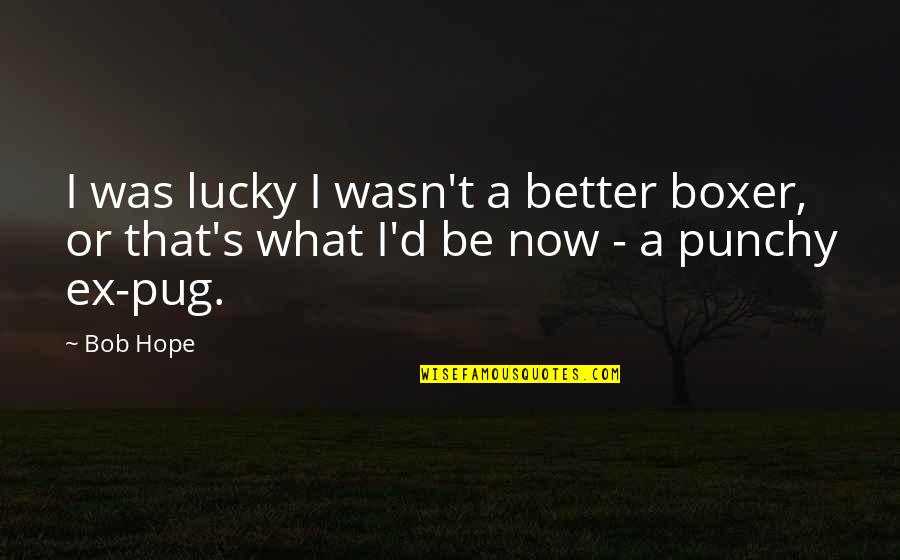 Punchy Quotes By Bob Hope: I was lucky I wasn't a better boxer,