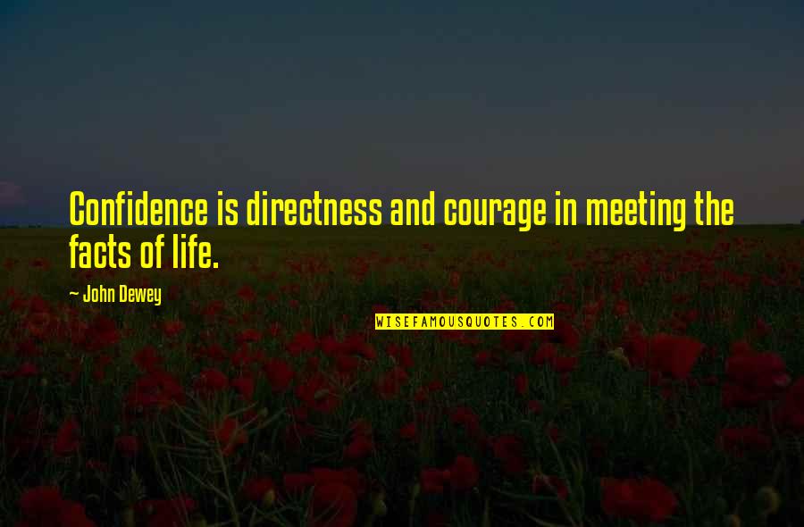 Punctuations Symbols Quotes By John Dewey: Confidence is directness and courage in meeting the