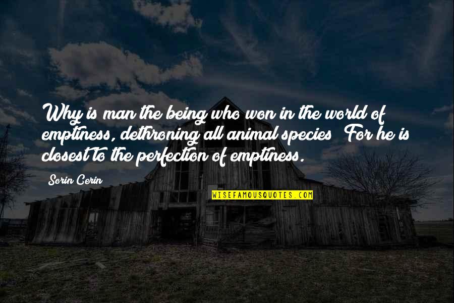 Pundating Quotes By Sorin Cerin: Why is man the being who won in