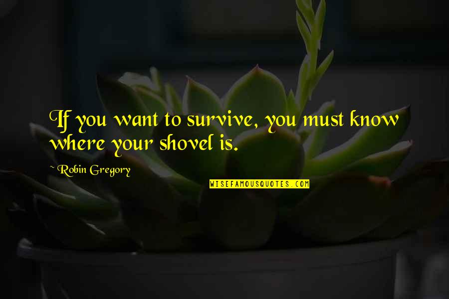 Pundri Pin Quotes By Robin Gregory: If you want to survive, you must know