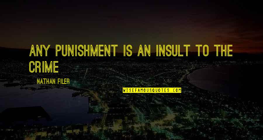 Punishment For Crime Quotes By Nathan Filer: Any punishment is an insult to the crime