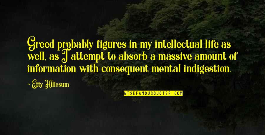 Punitis Quotes By Etty Hillesum: Greed probably figures in my intellectual life as
