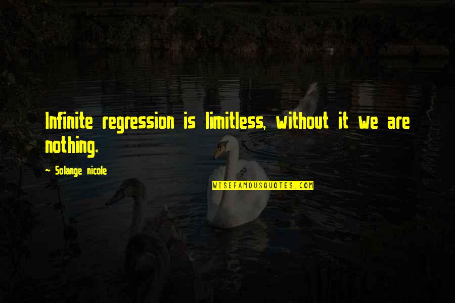 Puns Quotes By Solange Nicole: Infinite regression is limitless, without it we are Puns Quotes By Solange Nicole: Infinite regression is limitless, without it we are