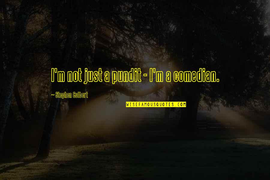 Punted Quotes By Stephen Colbert: I'm not just a pundit - I'm a