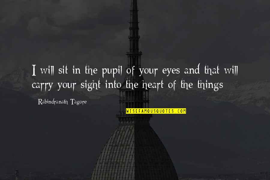Pupil Quotes By Rabindranath Tagore: I will sit in the pupil of your
