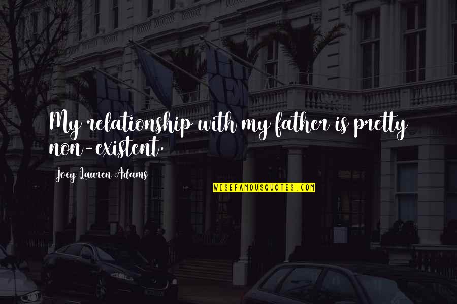 Puppy Paws Quotes By Joey Lauren Adams: My relationship with my father is pretty non-existent. Puppy Paws Quotes By Joey Lauren Adams: My relationship with my father is pretty non-existent.