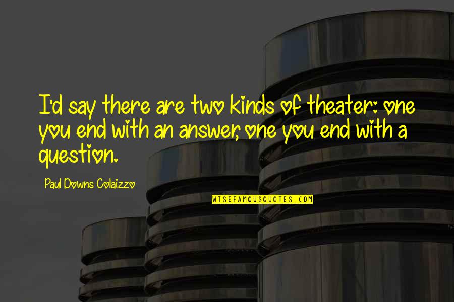 Puppy Puppies Mo Willems Pigeon Quotes By Paul Downs Colaizzo: I'd say there are two kinds of theater: Puppy Puppies Mo Willems Pigeon Quotes By Paul Downs Colaizzo: I'd say there are two kinds of theater: