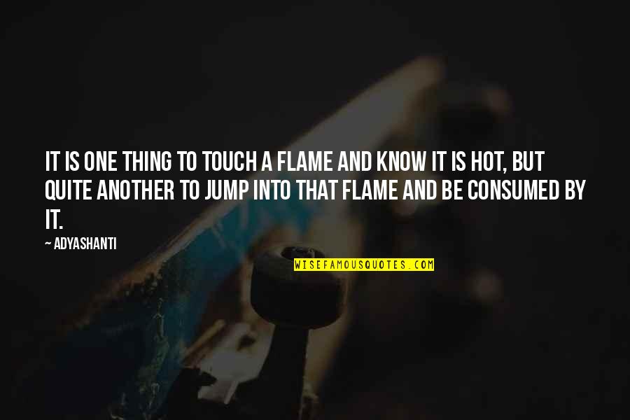 Puran Poli Quotes By Adyashanti: It is one thing to touch a flame
