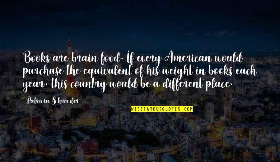 Purchase Quotes By Patricia Schroeder: Books are brain food. If every American would Purchase Quotes By Patricia Schroeder: Books are brain food. If every American would