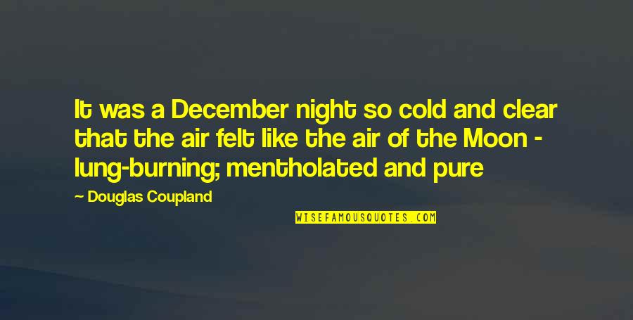 Pure Air Quotes By Douglas Coupland: It was a December night so cold and Pure Air Quotes By Douglas Coupland: It was a December night so cold and