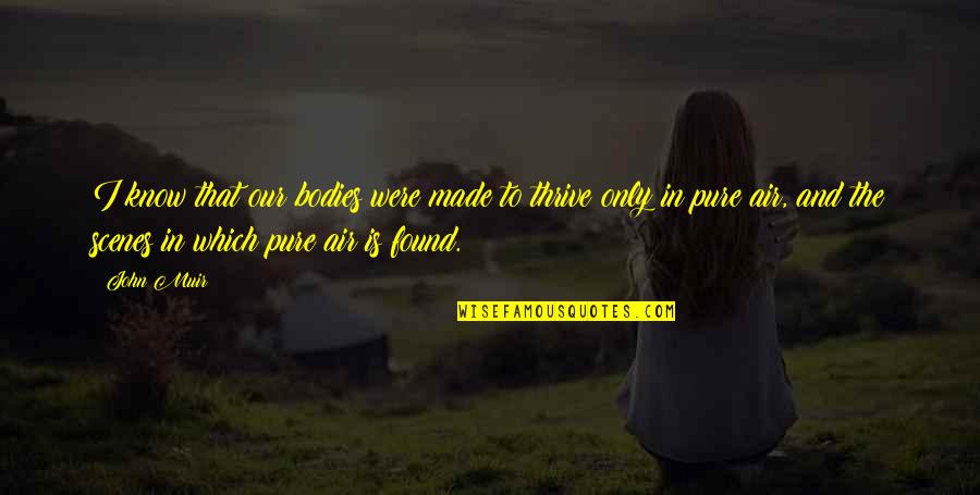 Pure Air Quotes By John Muir: I know that our bodies were made to Pure Air Quotes By John Muir: I know that our bodies were made to