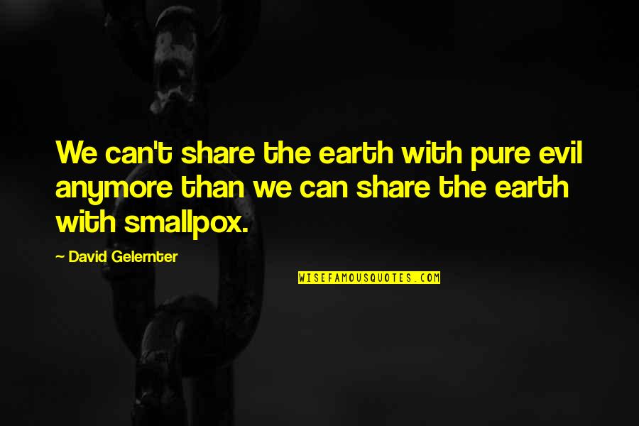 Pure Evil Quotes By David Gelernter: We can't share the earth with pure evil
